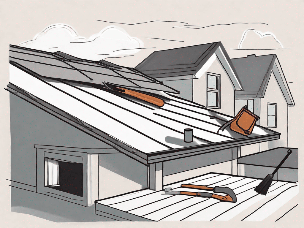 A rooftop covered in tagpap (a type of roofing material)